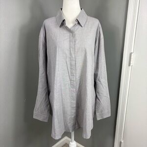 Ryllace Organic Cotton‎ Grey Button Down Size 18